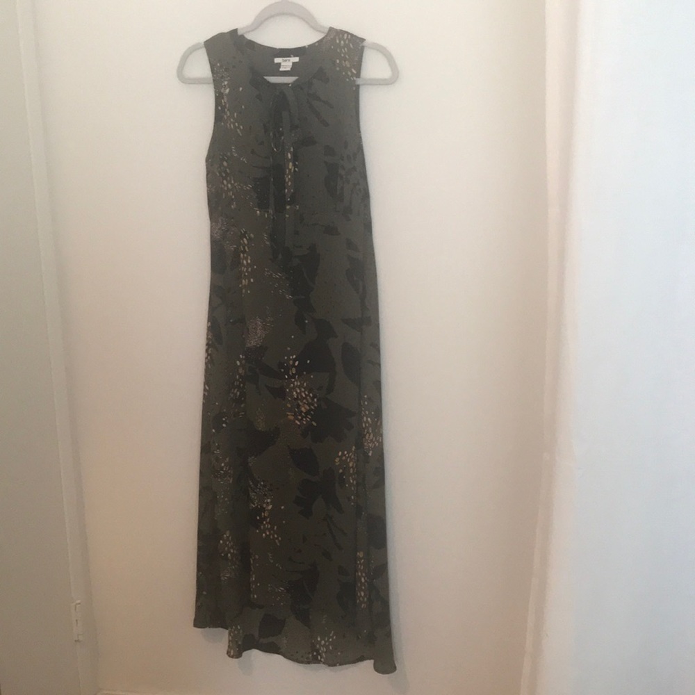 Bar III- High low dark green dress